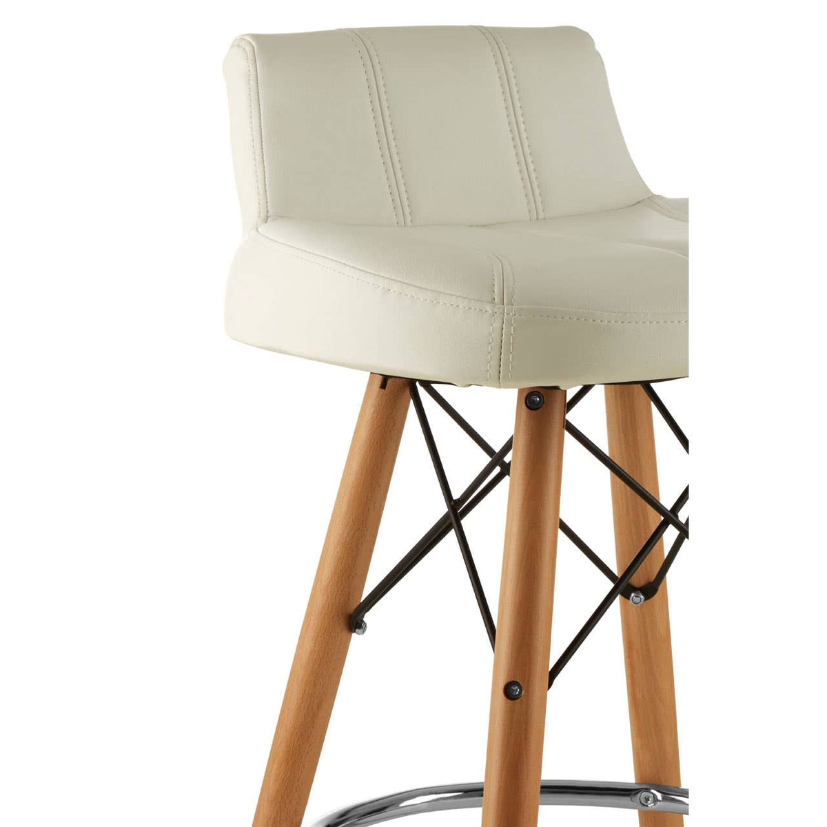 Stockholm White Leather Effect Bar Stool.