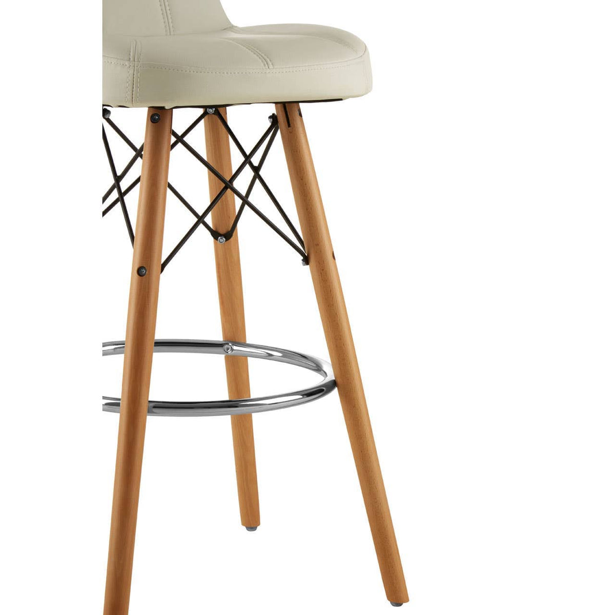 Stockholm White Leather Effect Bar Stool.