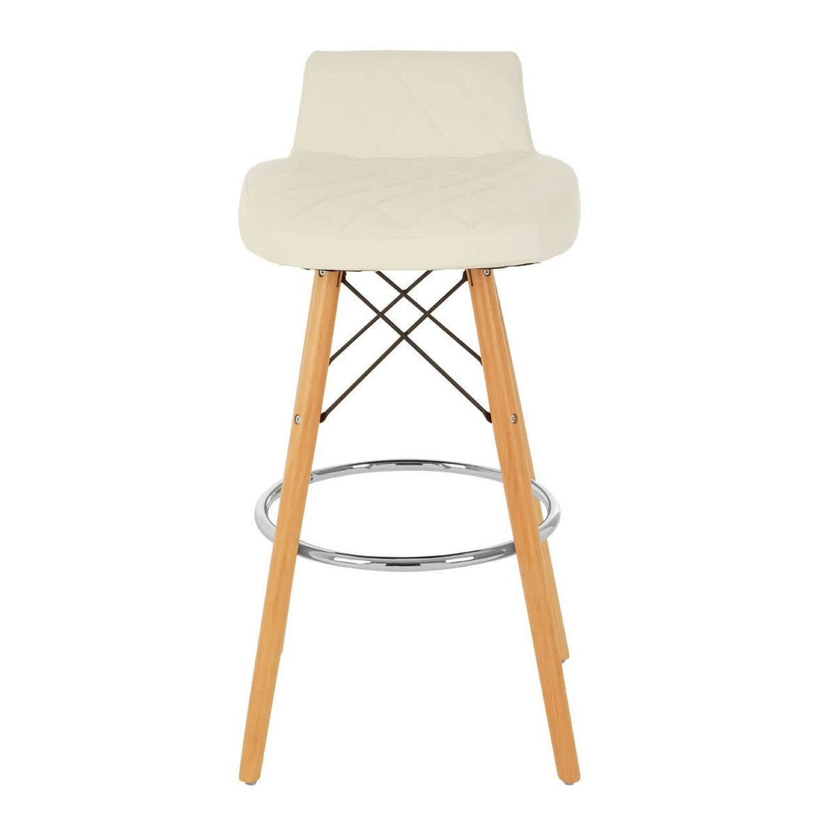 Stockholm White Leather Effect Seat Bar Stool.