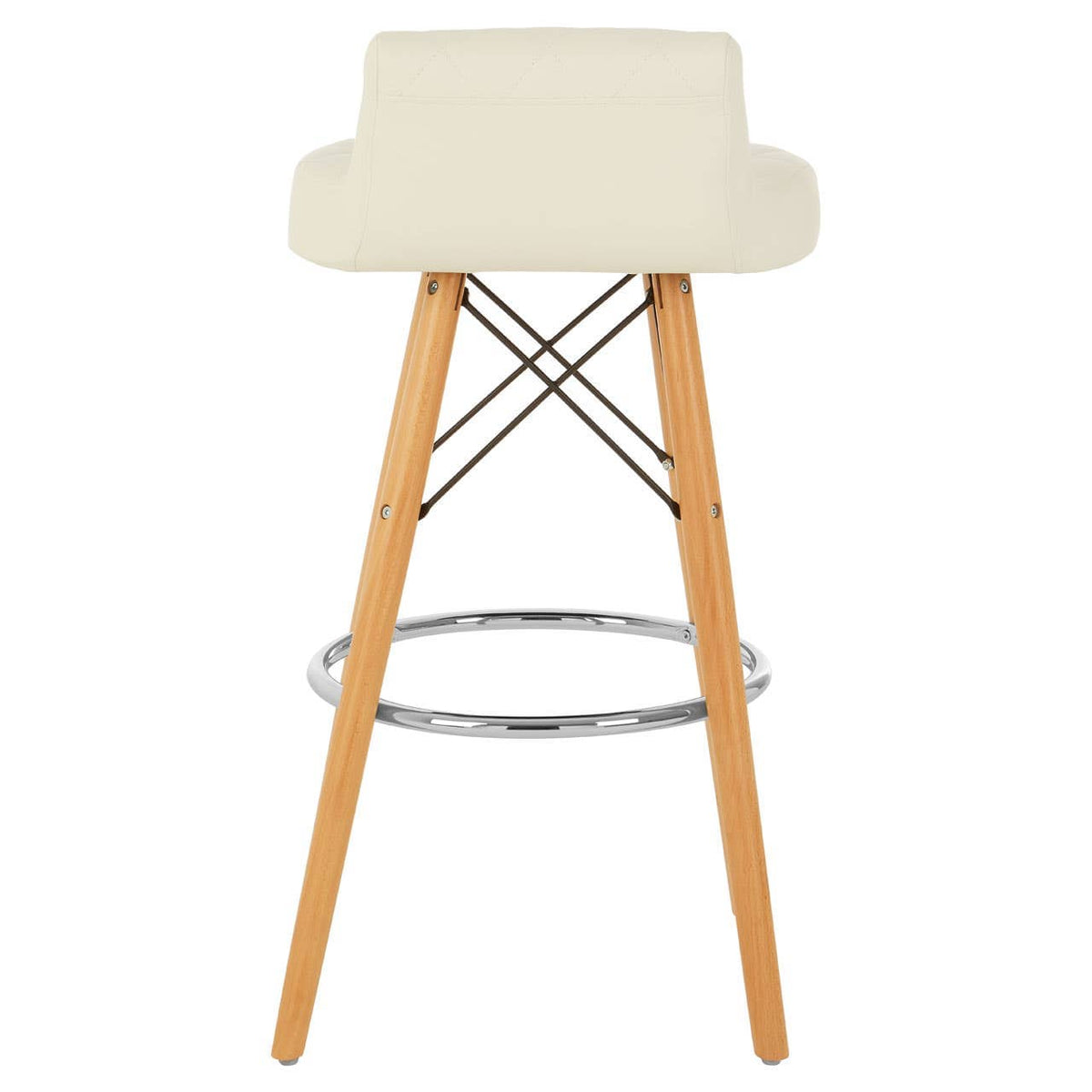 Stockholm White Leather Effect Seat Bar Stool.