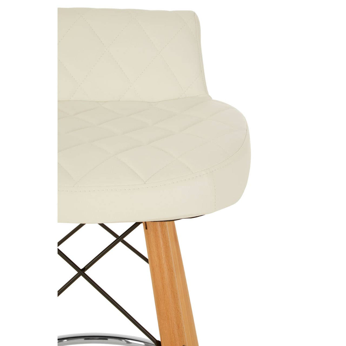 Stockholm White Leather Effect Seat Bar Stool.
