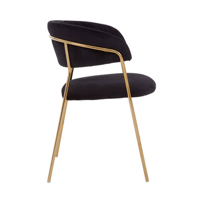 Noosa & Co. Dining Tamzin Black Channel Gold Finish Dining Chair House of Isabella UK