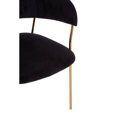 Noosa & Co. Dining Tamzin Black Channel Gold Finish Dining Chair House of Isabella UK