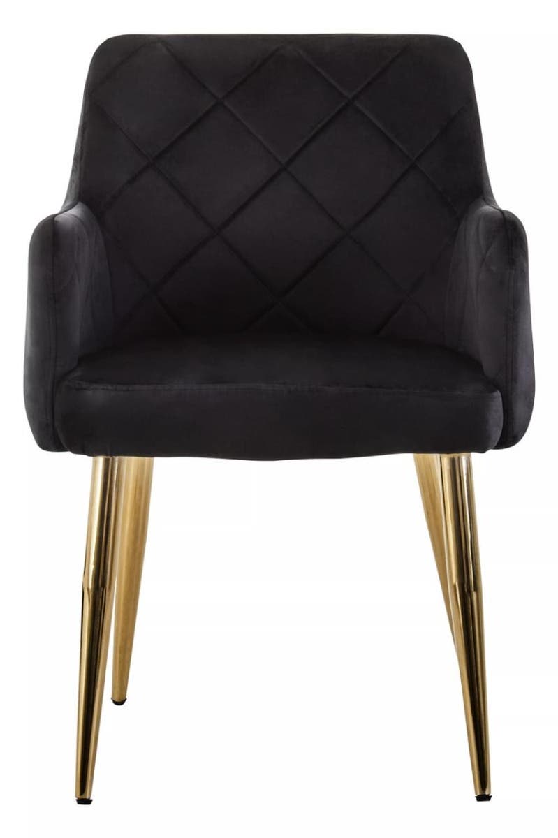 Noosa & Co. Dining Tamzin Black Velvet Angular Dining Chair House of Isabella UK