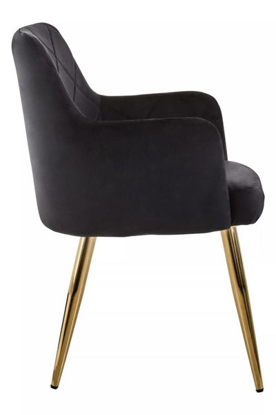 Noosa & Co. Dining Tamzin Black Velvet Angular Dining Chair House of Isabella UK