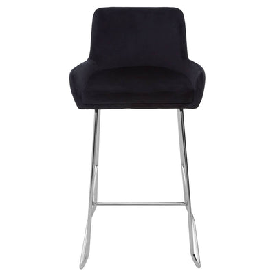 Noosa & Co. Dining Tamzin Black Velvet Bar Chair With Low Arms House of Isabella UK