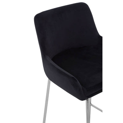 Noosa & Co. Dining Tamzin Black Velvet Bar Chair With Low Arms House of Isabella UK