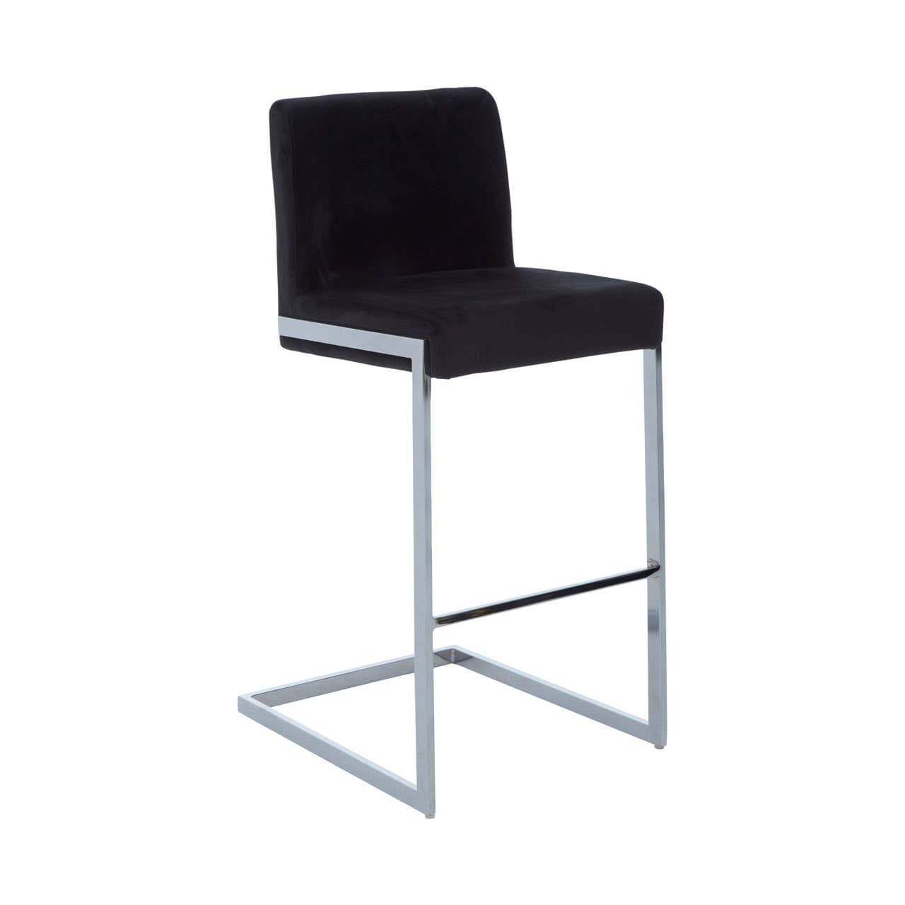 Noosa & Co. Dining Tamzin Black Velvet Bar Chair With Low Back House of Isabella UK