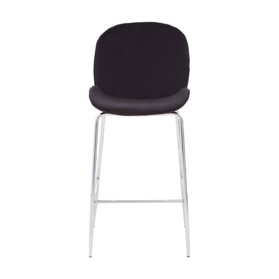 Noosa & Co. Dining Tamzin Black Velvet Chrome Finish Bar Chair House of Isabella UK