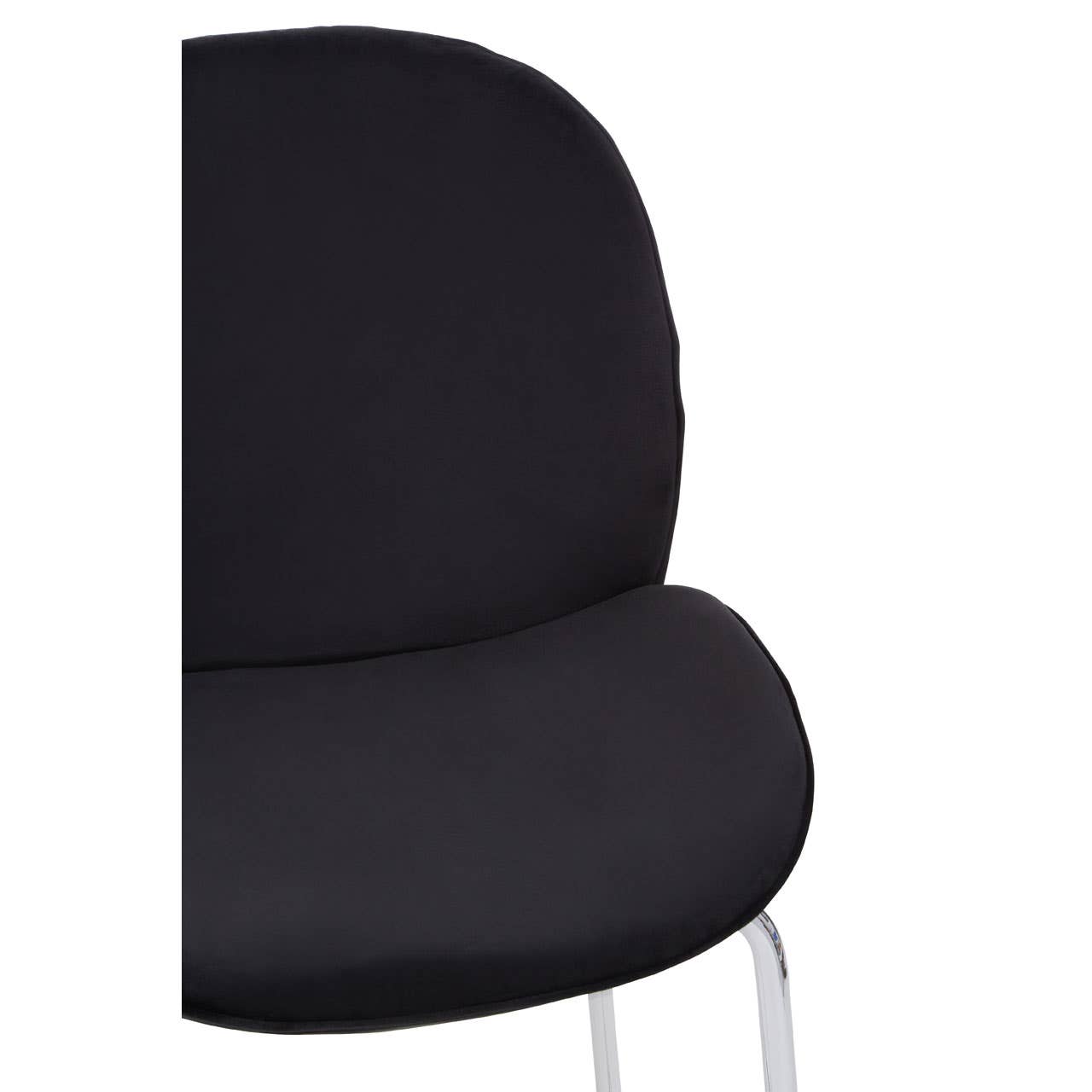 Noosa & Co. Dining Tamzin Black Velvet Chrome Finish Bar Chair House of Isabella UK