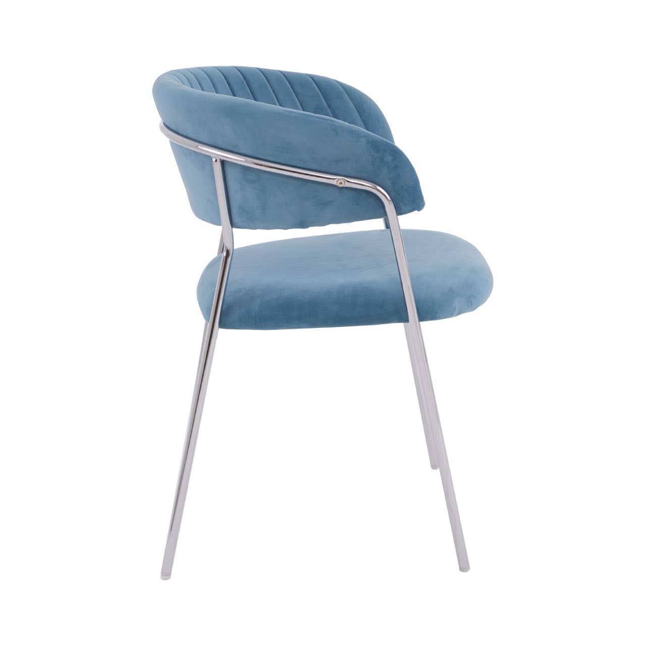 Noosa & Co. Dining Tamzin Blue Channel Chrome Finish Dining Chair House of Isabella UK