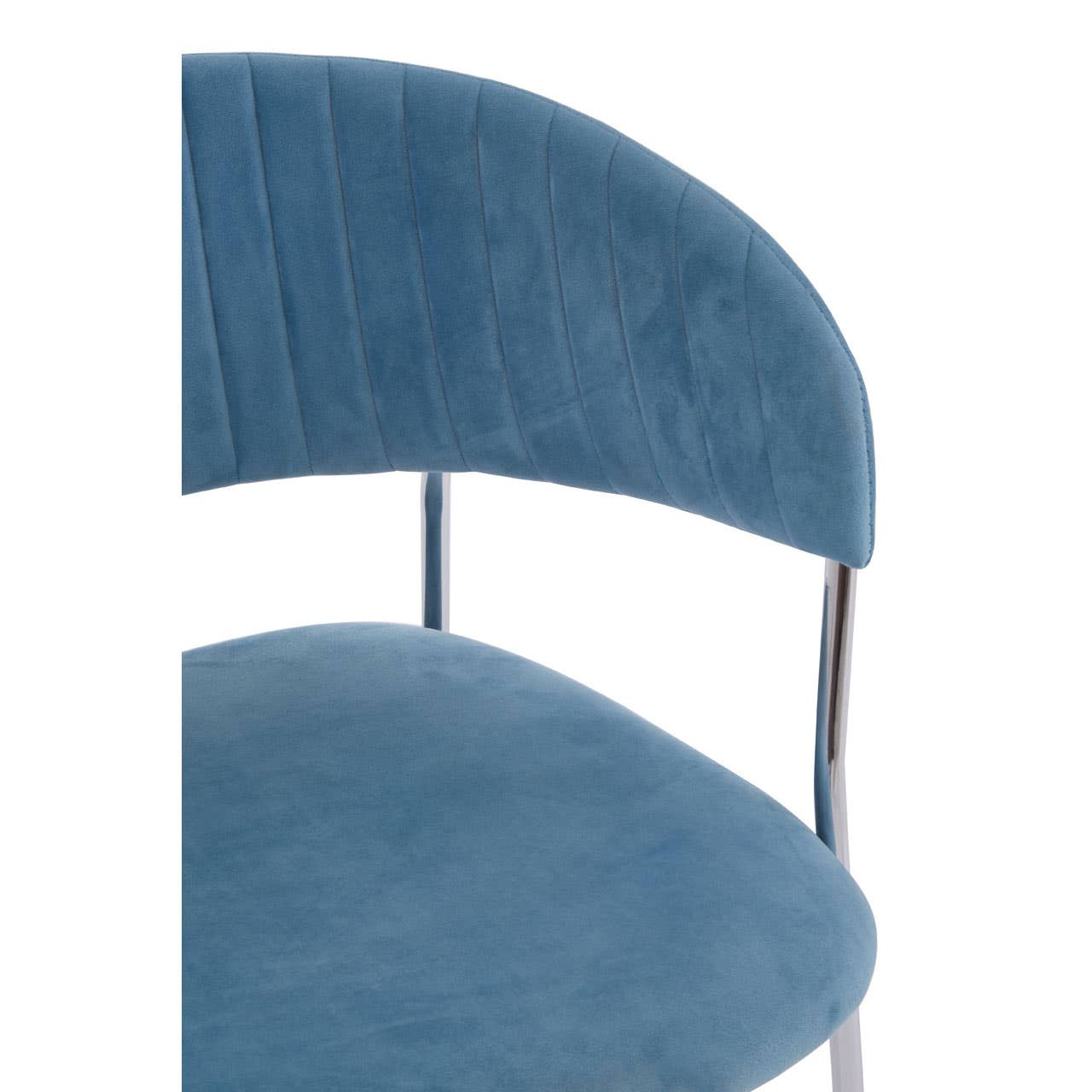 Noosa & Co. Dining Tamzin Blue Channel Chrome Finish Dining Chair House of Isabella UK