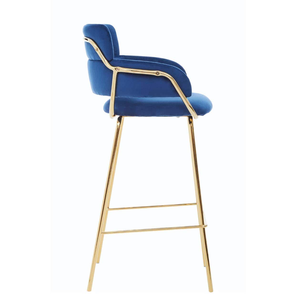 Noosa & Co. Dining Tamzin Blue Velvet Bar Chair House of Isabella UK