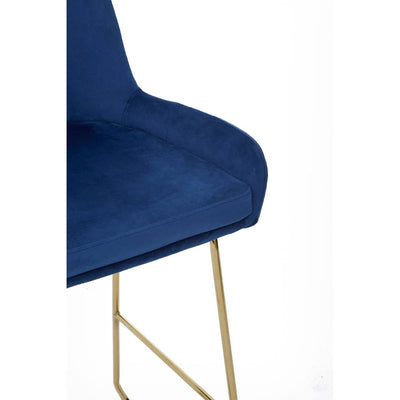 Noosa & Co. Dining Tamzin Blue Velvet Bar Chair With Low Arms House of Isabella UK