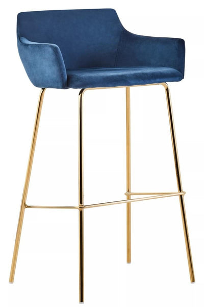 Noosa & Co. Dining Tamzin Blue Velvet Low Back Bar Chair House of Isabella UK