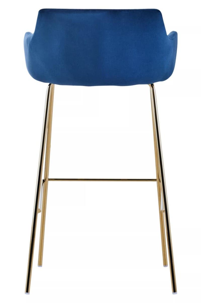 Noosa & Co. Dining Tamzin Blue Velvet Low Back Bar Chair House of Isabella UK