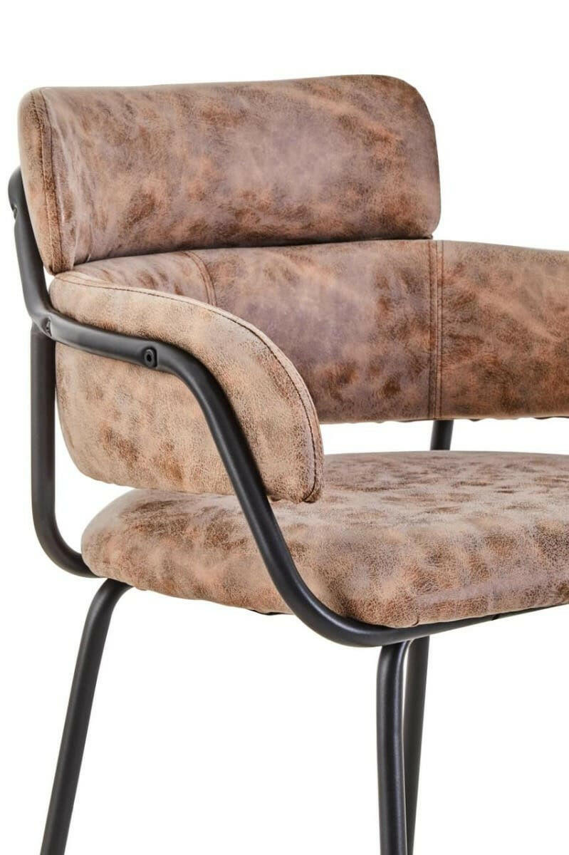 Tamzin Brown Faux Leather Bar Chair.