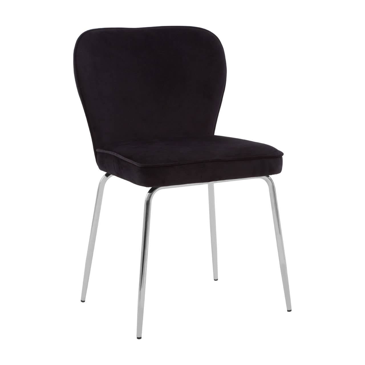 Noosa & Co. Dining Tamzin Curved Black Chrome Finish Dining Chair House of Isabella UK