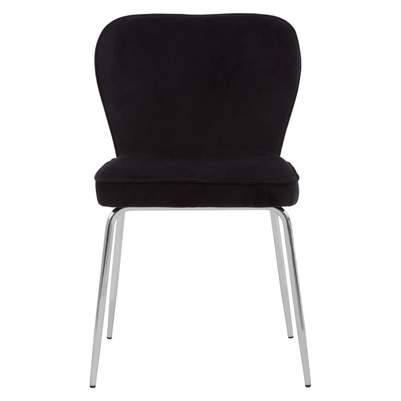 Noosa & Co. Dining Tamzin Curved Black Chrome Finish Dining Chair House of Isabella UK