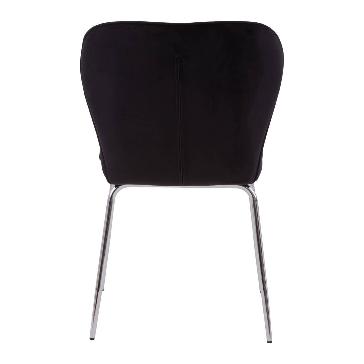 Noosa & Co. Dining Tamzin Curved Black Chrome Finish Dining Chair House of Isabella UK