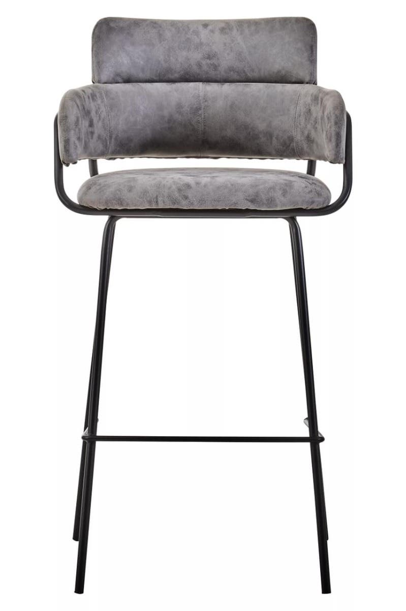 Noosa & Co. Dining Tamzin Grey Faux Leather Bar Chair House of Isabella UK