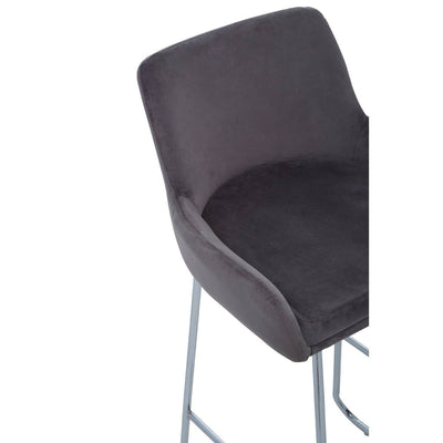 Noosa & Co. Dining Tamzin Grey Velvet Bar Chair With Low Arms House of Isabella UK