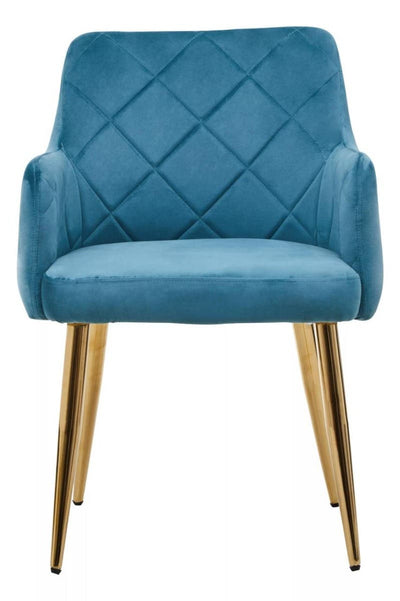 Noosa & Co. Dining Tamzin Light Blue Velvet Angular Dining Chair House of Isabella UK