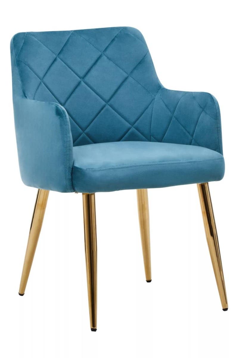 Noosa & Co. Dining Tamzin Light Blue Velvet Angular Dining Chair House of Isabella UK