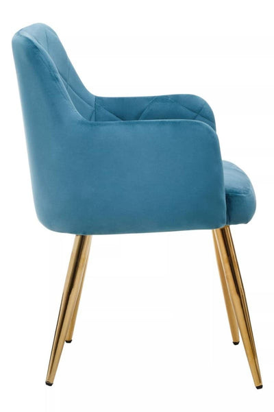 Noosa & Co. Dining Tamzin Light Blue Velvet Angular Dining Chair House of Isabella UK