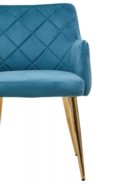 Noosa & Co. Dining Tamzin Light Blue Velvet Angular Dining Chair House of Isabella UK