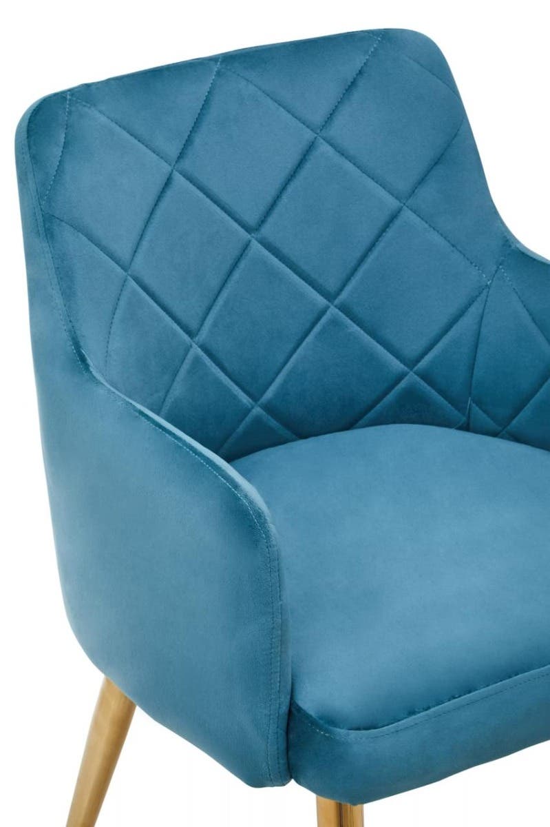 Noosa & Co. Dining Tamzin Light Blue Velvet Angular Dining Chair House of Isabella UK