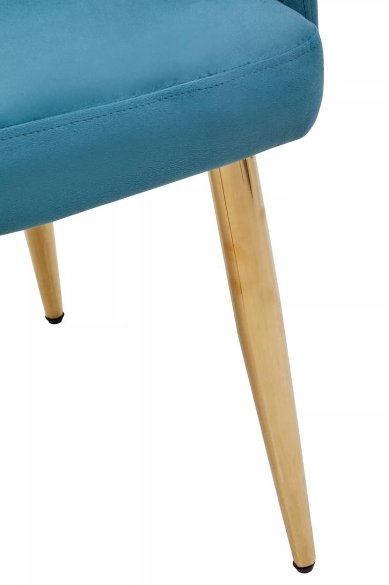 Noosa & Co. Dining Tamzin Light Blue Velvet Angular Dining Chair House of Isabella UK