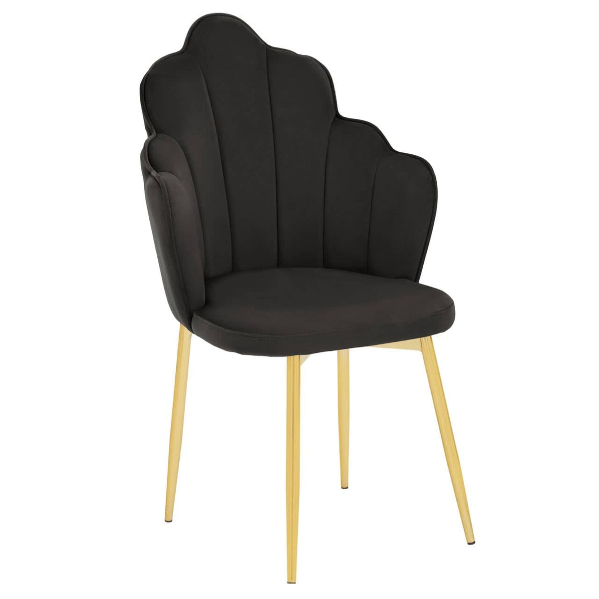Tian Black Velvet Dining Chair.