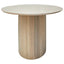 Torello Mango Wood Grey Finish Ridge Detail Oval Dining Table.