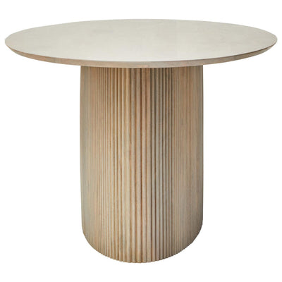 Noosa & Co. Dining Torello Mango Wood Grey Finish Ridge Detail Oval Dining Table House of Isabella UK