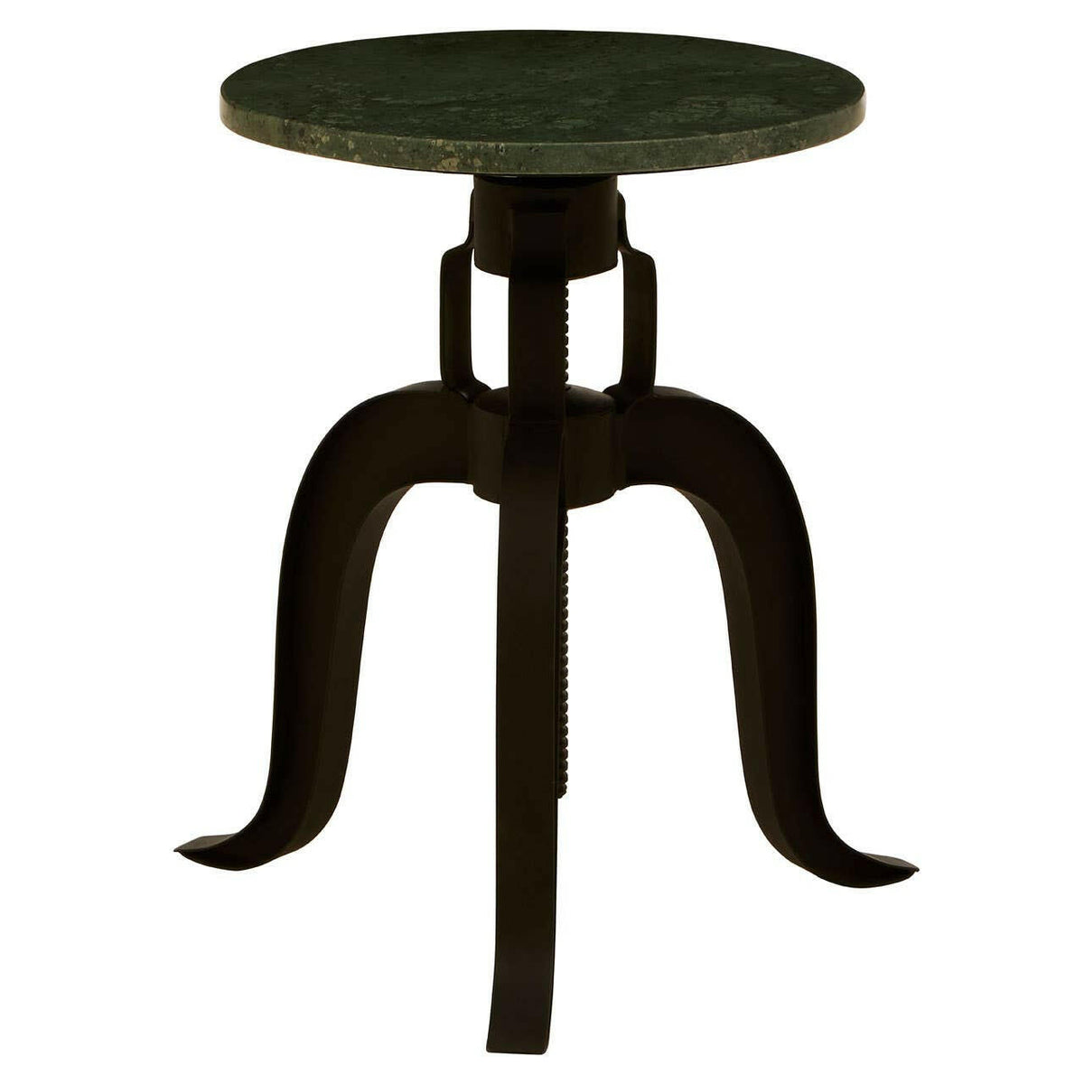 Vasco 3 Leg Bar Stool With Green Marble Top.