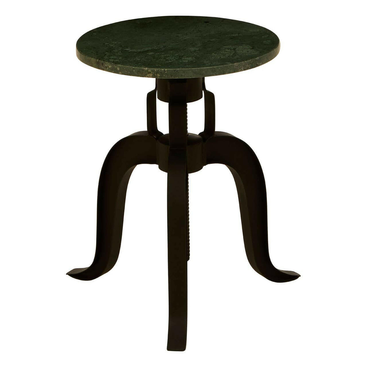 Vasco 3 Leg Bar Stool With Green Marble Top.