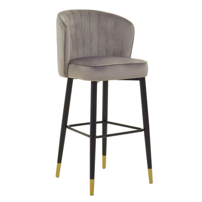 Noosa & Co. Dining Vieste Grey Velvet Bar Chair House of Isabella UK