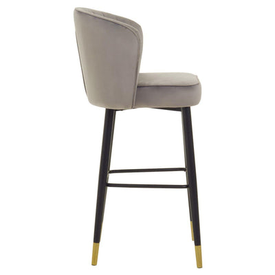 Noosa & Co. Dining Vieste Grey Velvet Bar Chair House of Isabella UK