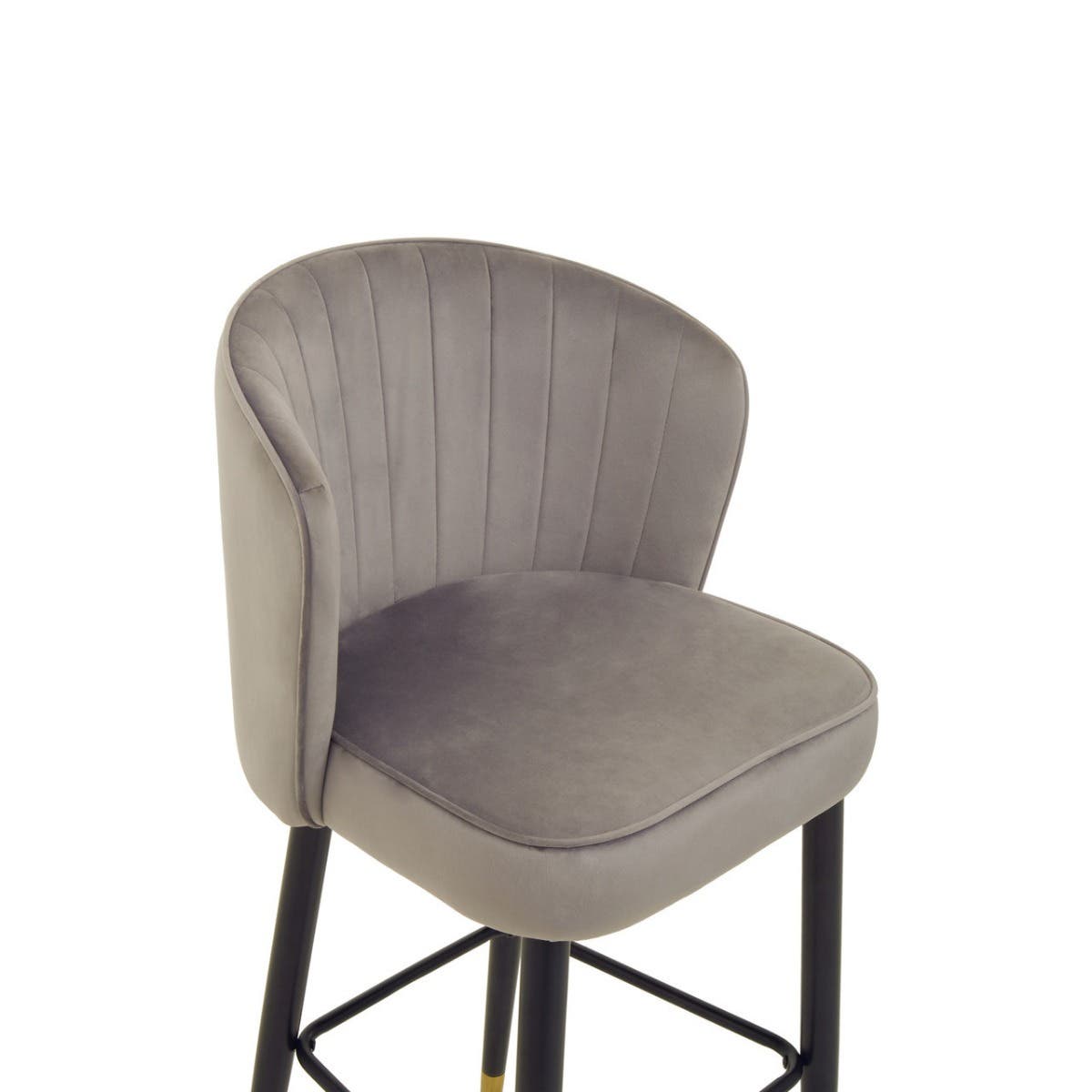 Noosa & Co. Dining Vieste Grey Velvet Bar Chair House of Isabella UK