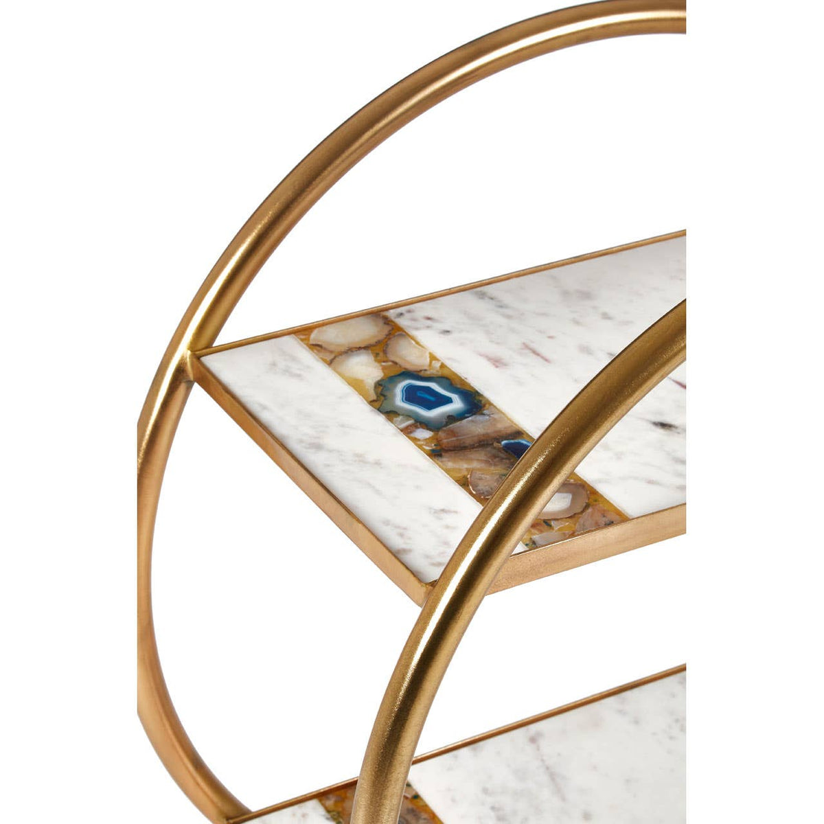 Vizzini 2 Tier Gold Finish Bar Trolley.