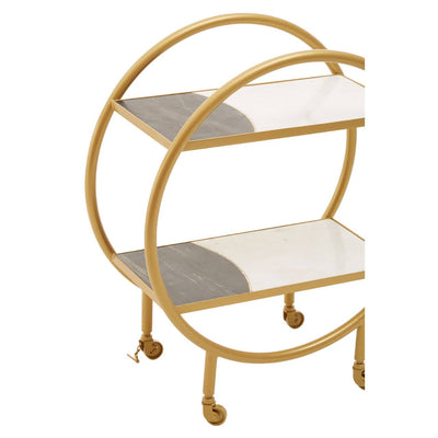 Noosa & Co. Dining Vizzini Brass Finished 2 Tier Unit House of Isabella UK