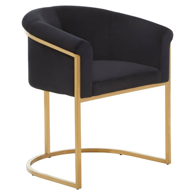 Noosa & Co. Dining Vogue Black Velvet And Matte Gold Dining Chair House of Isabella UK