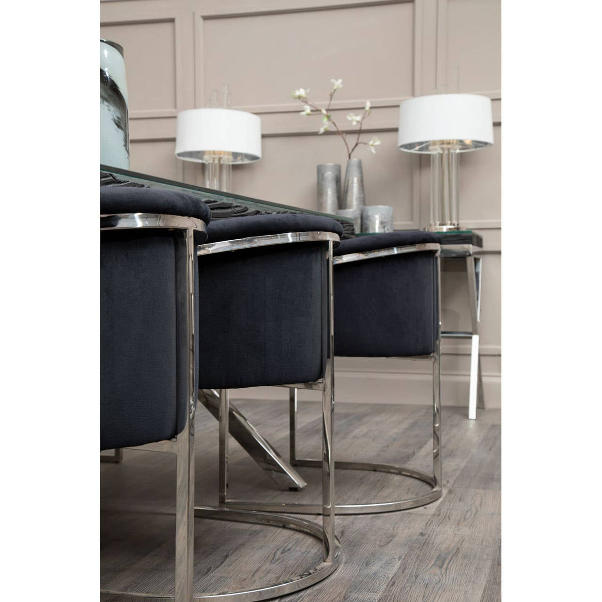 Vogue Black Velvet Dining Chair.