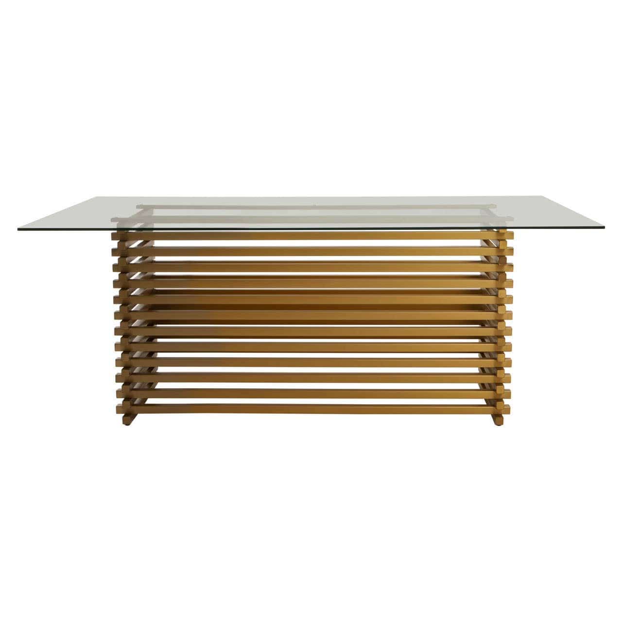 Noosa & Co. Dining Vogue Matte Gold Dining Table. House of Isabella UK