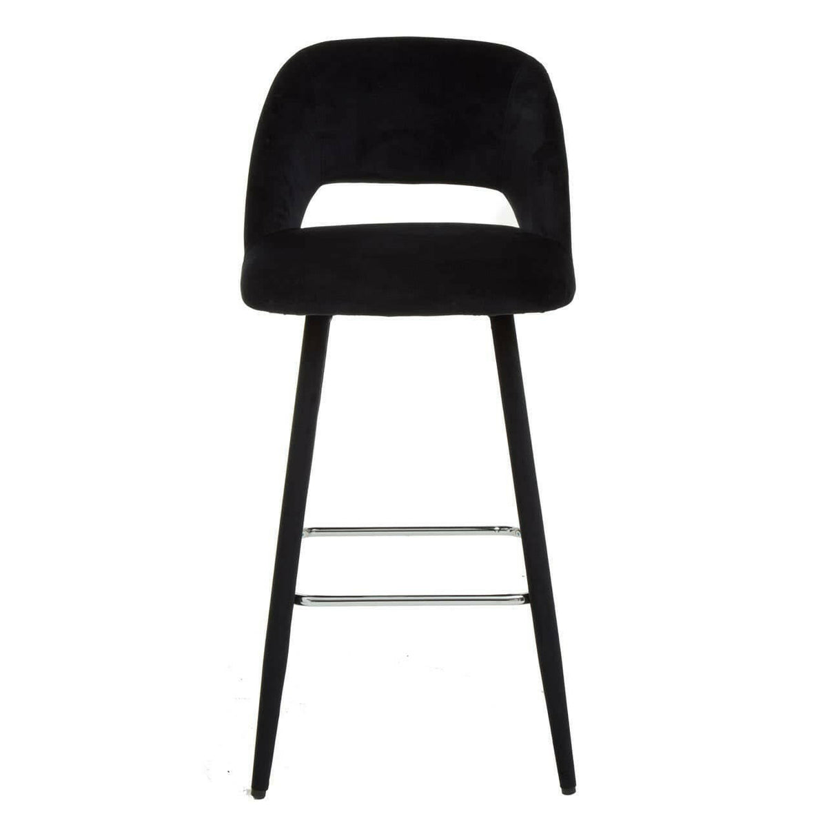 Warren Black Velvet Bar Chair.