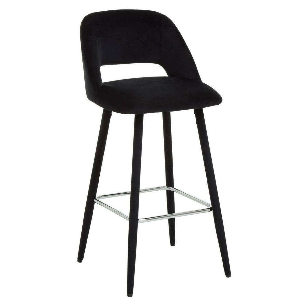 Warren Black Velvet Bar Chair.