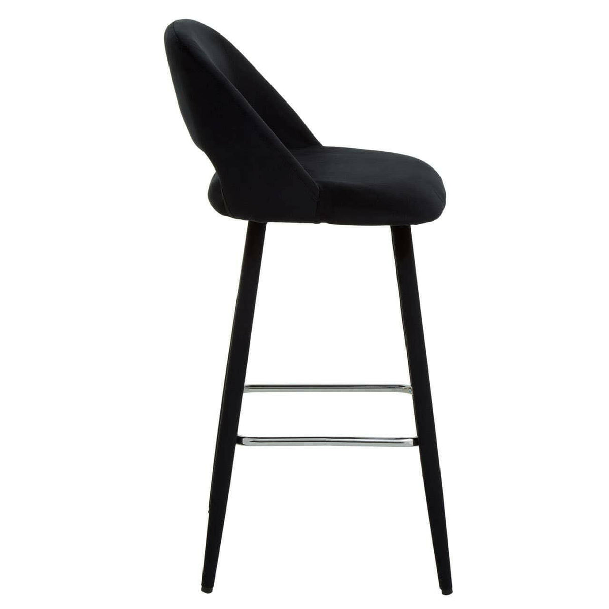 Warren Black Velvet Bar Chair.