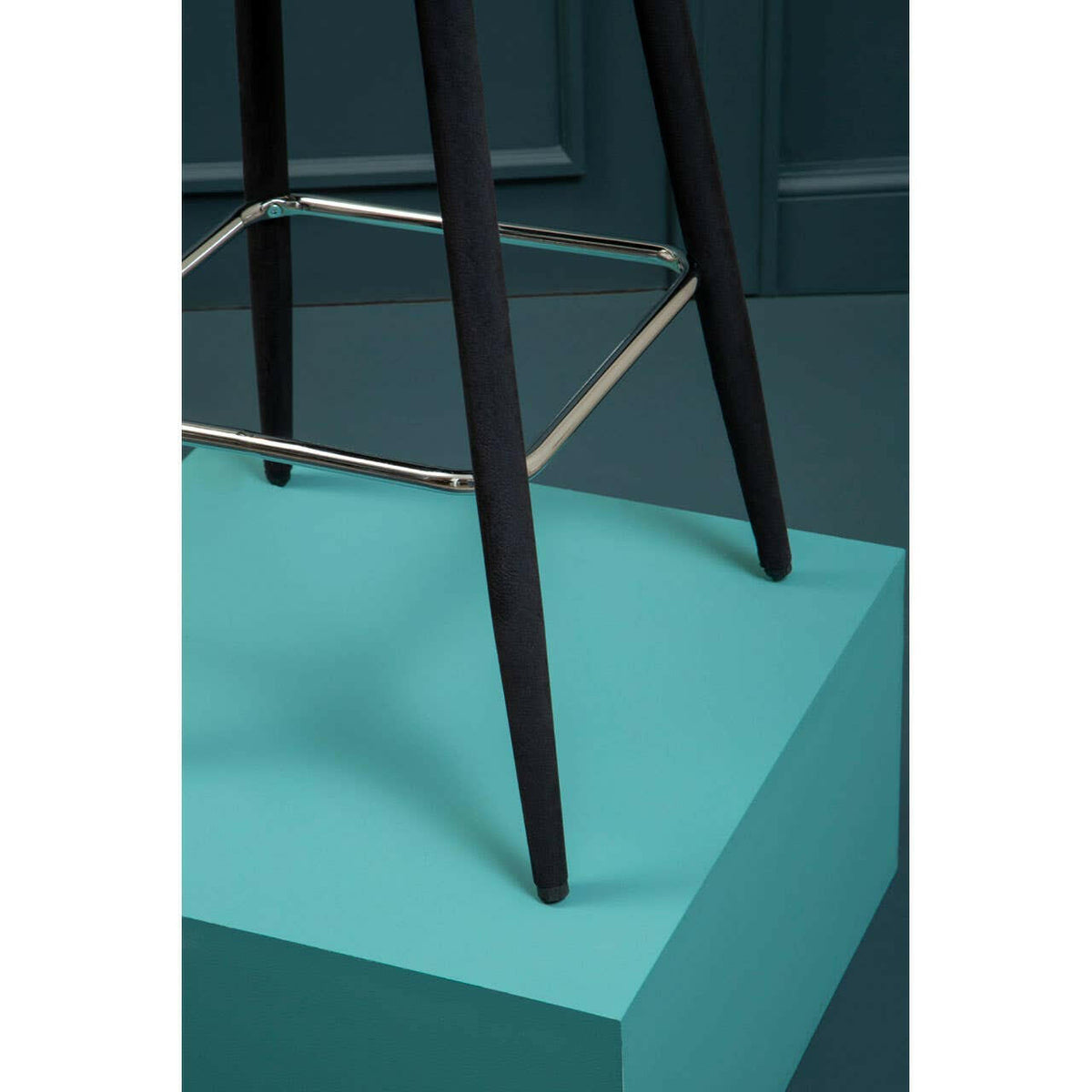 Warren Black Velvet Bar Chair.