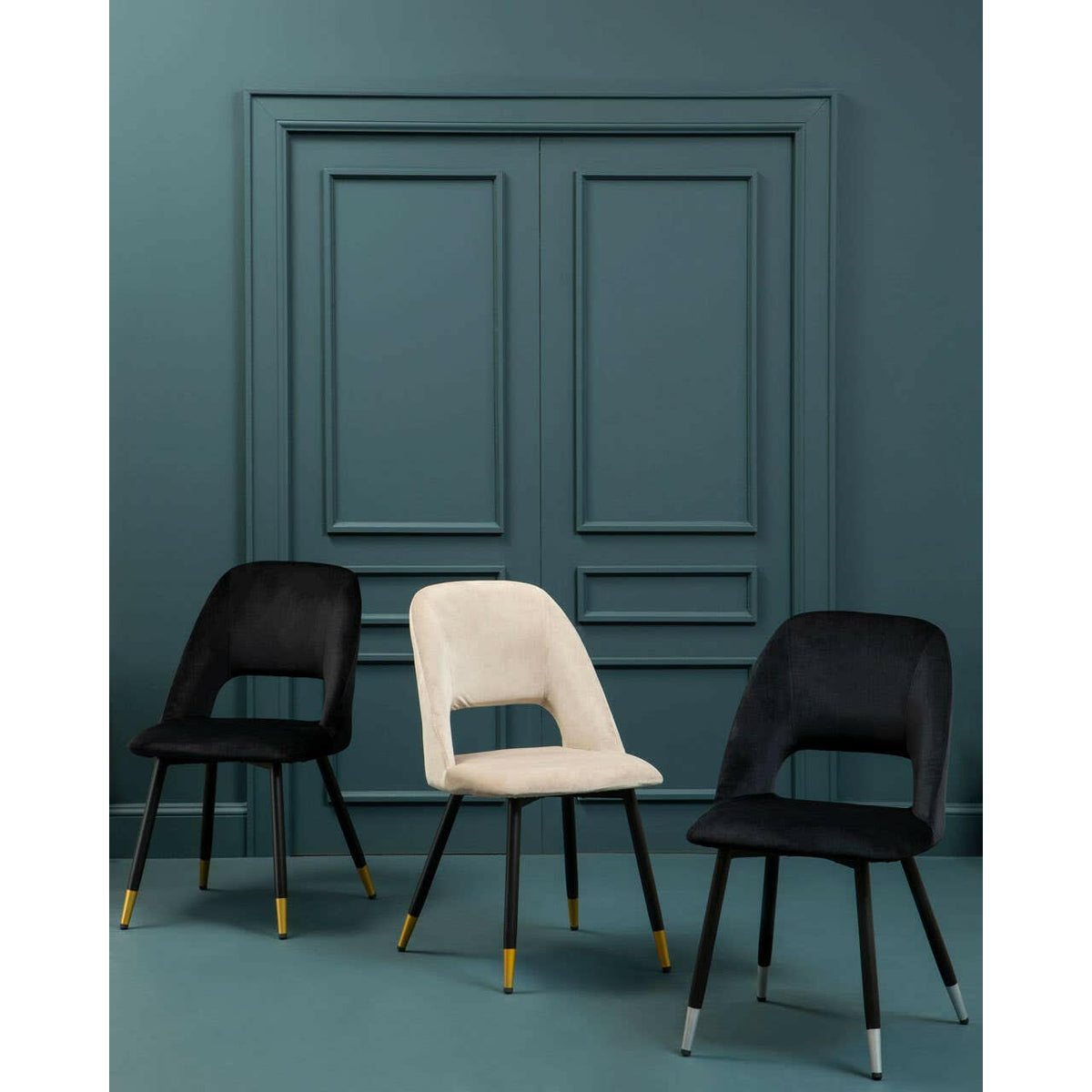 Warren Black Velvet Dining Chair.